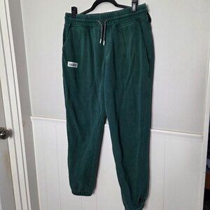 BEARDED GOAT Solid Green Void Jogger Sweatpants